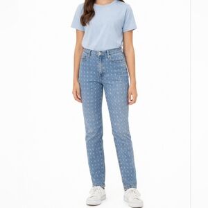 PacSun Women's Light Blue Patterned Jeans